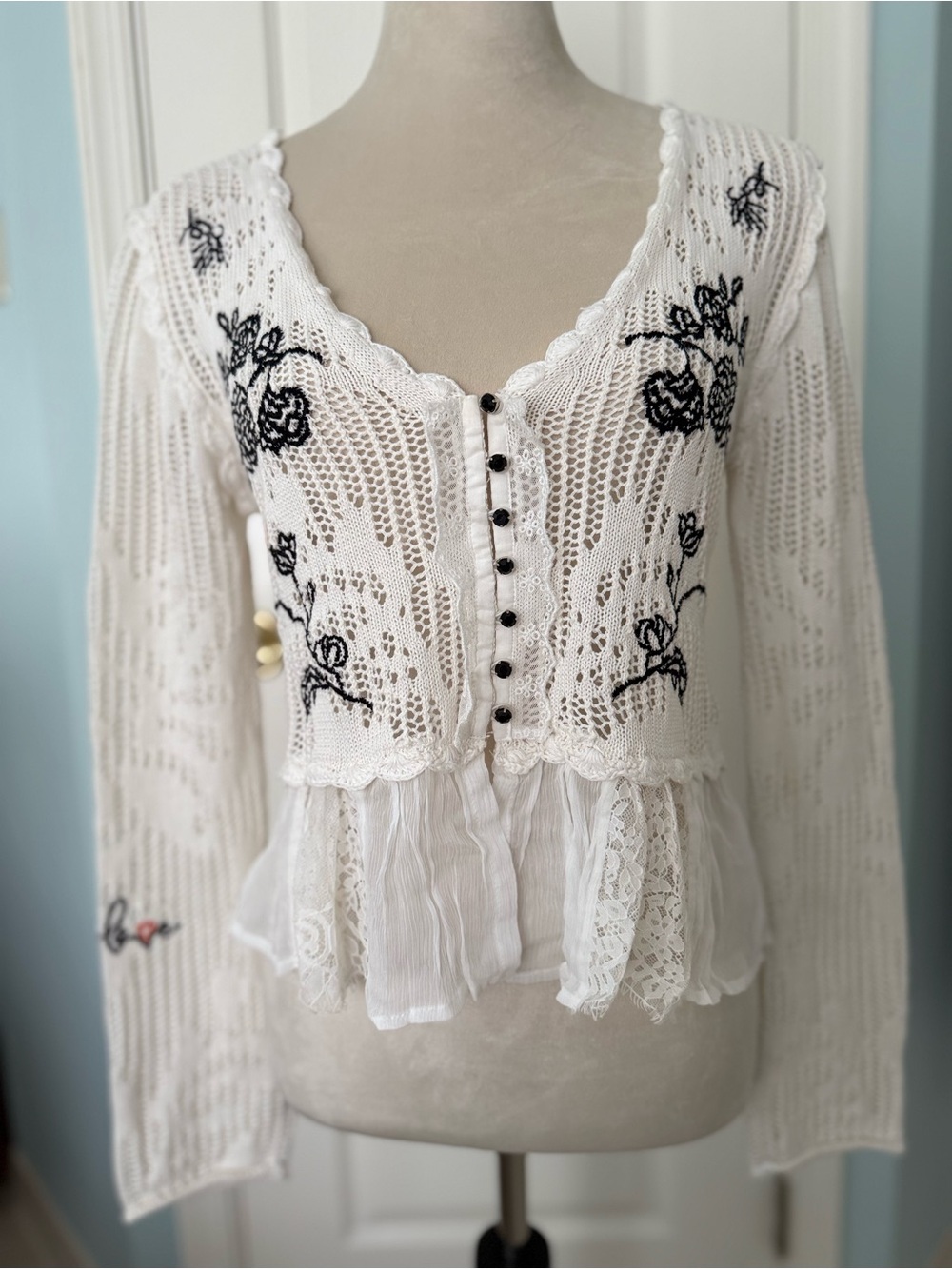 Anthropologie Floral-Embroidered Cardigan - Picture 2 of 7